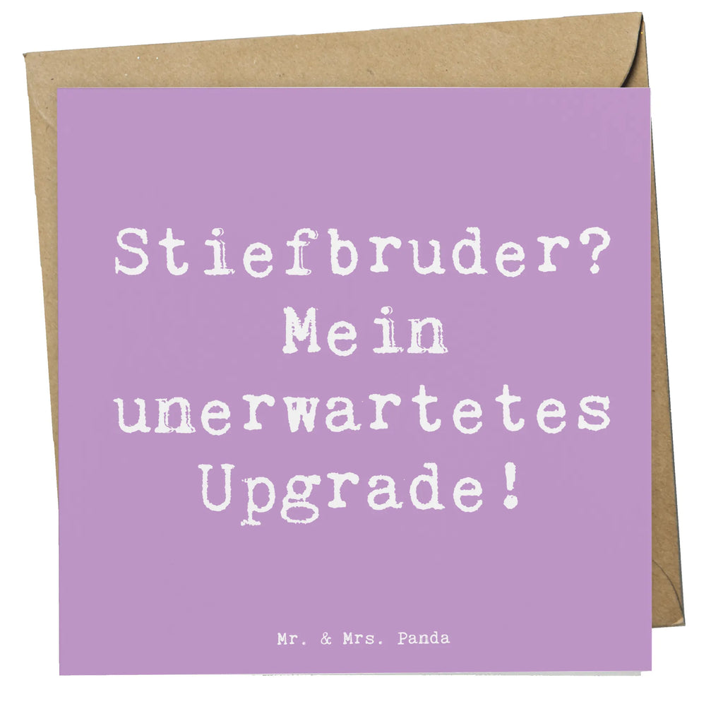 Deluxe Karte Spruch Stiefbruder Upgrade Karte, Grußkarte, Klappkarte, Einladungskarte, Glückwunschkarte, Hochzeitskarte, Geburtstagskarte, Hochwertige Grußkarte, Hochwertige Klappkarte, Familie, Vatertag, Muttertag, Bruder, Schwester, Mama, Papa, Oma, Opa