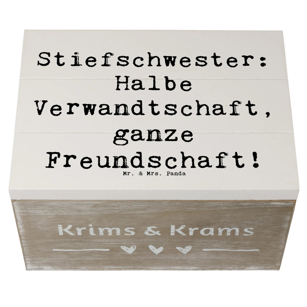 Holzkiste Spruch Stiefschwester Freundschaft Holzkiste, Kiste, Schatzkiste, Truhe, Schatulle, XXL, Erinnerungsbox, Erinnerungskiste, Dekokiste, Aufbewahrungsbox, Geschenkbox, Geschenkdose, Familie, Vatertag, Muttertag, Bruder, Schwester, Mama, Papa, Oma, Opa