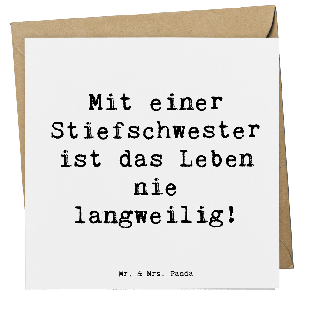 Deluxe Karte Spruch Stiefschwester Abenteuer Karte, Grußkarte, Klappkarte, Einladungskarte, Glückwunschkarte, Hochzeitskarte, Geburtstagskarte, Hochwertige Grußkarte, Hochwertige Klappkarte, Familie, Vatertag, Muttertag, Bruder, Schwester, Mama, Papa, Oma, Opa