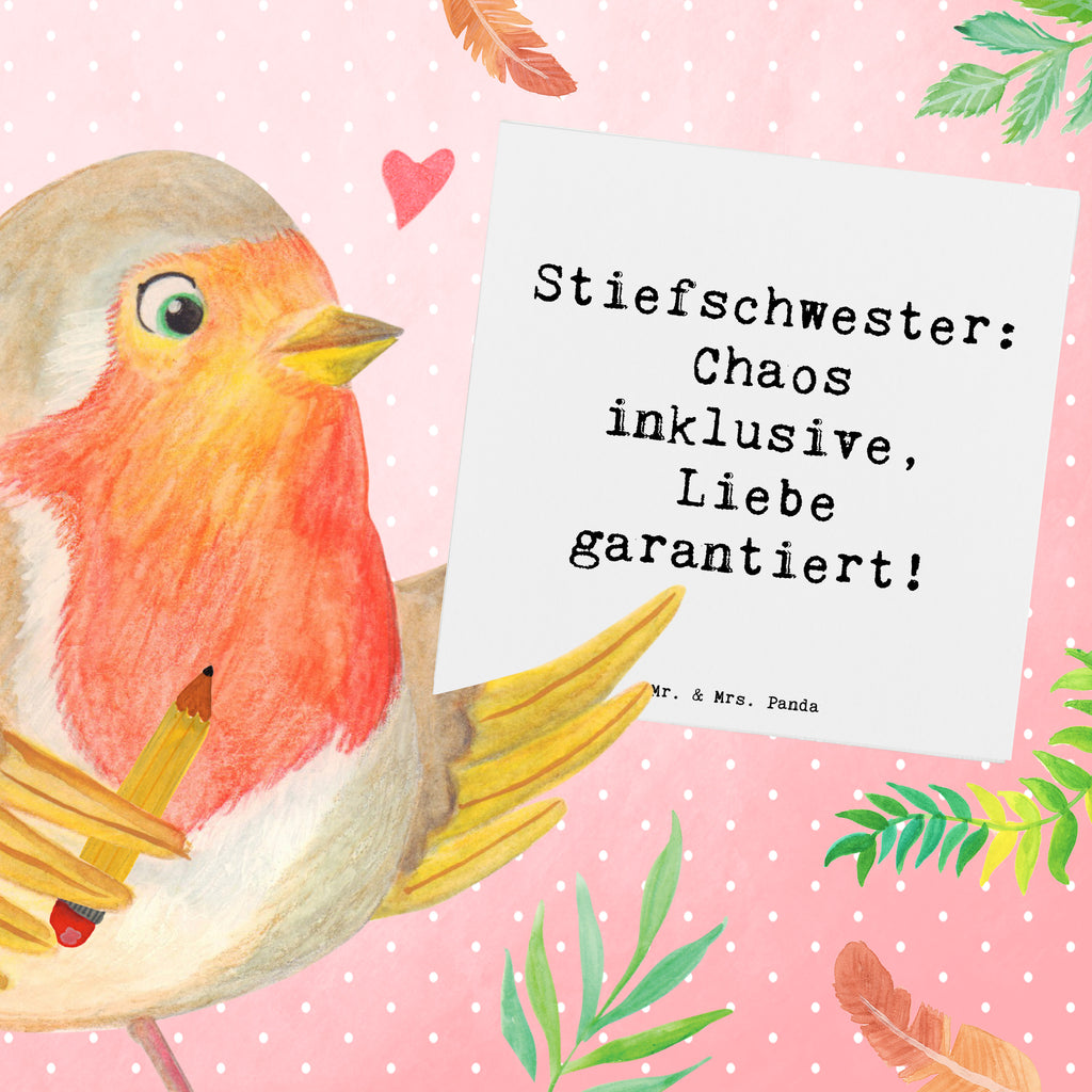 Deluxe Karte Spruch Stiefschwester Liebe Karte, Grußkarte, Klappkarte, Einladungskarte, Glückwunschkarte, Hochzeitskarte, Geburtstagskarte, Hochwertige Grußkarte, Hochwertige Klappkarte, Familie, Vatertag, Muttertag, Bruder, Schwester, Mama, Papa, Oma, Opa