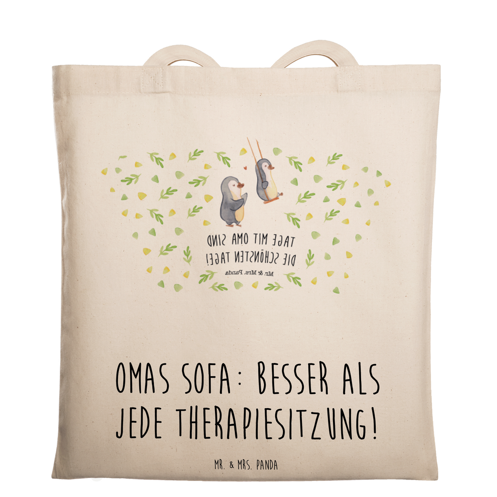 Tragetasche Omas Sofa: besser als jede Therapiesitzung! Beuteltasche, Beutel, Einkaufstasche, Jutebeutel, Stoffbeutel, Tasche, Shopper, Umhängetasche, Strandtasche, Schultertasche, Stofftasche, Tragetasche, Badetasche, Jutetasche, Einkaufstüte, Laptoptasche, Familie, Vatertag, Muttertag, Bruder, Schwester, Mama, Papa, Oma, Opa