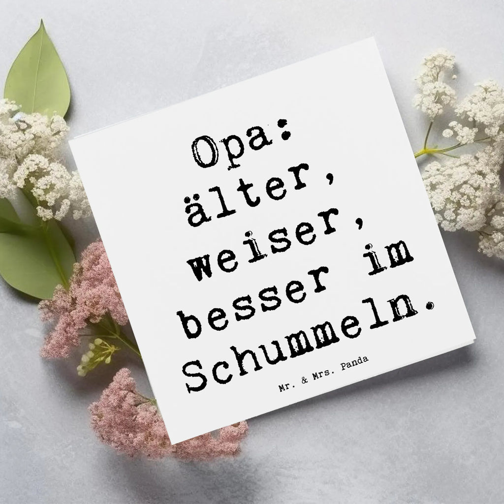 Deluxe Karte Spruch Opa Weisheit Karte, Grußkarte, Klappkarte, Einladungskarte, Glückwunschkarte, Hochzeitskarte, Geburtstagskarte, Hochwertige Grußkarte, Hochwertige Klappkarte, Familie, Vatertag, Muttertag, Bruder, Schwester, Mama, Papa, Oma, Opa