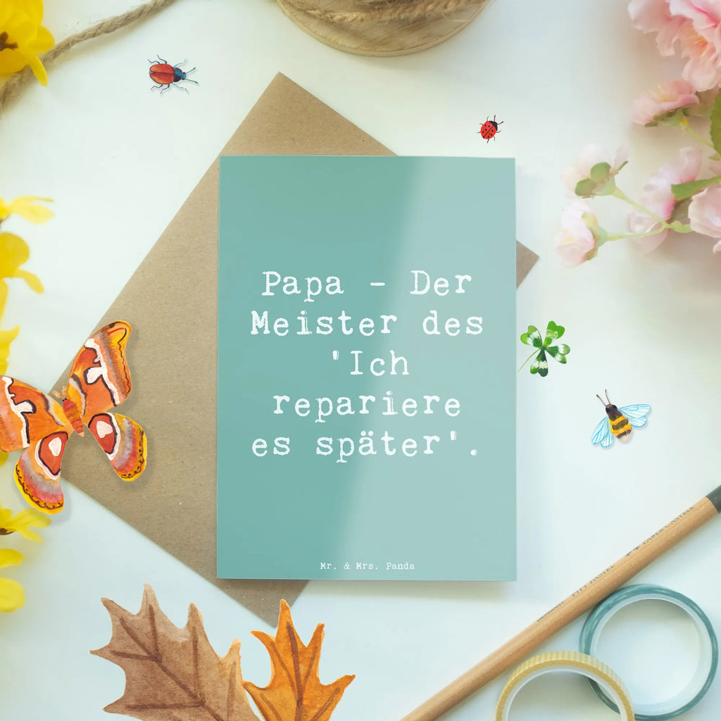 Grußkarte Spruch Papa Meister Grußkarte, Klappkarte, Einladungskarte, Glückwunschkarte, Hochzeitskarte, Geburtstagskarte, Karte, Ansichtskarten, Familie, Vatertag, Muttertag, Bruder, Schwester, Mama, Papa, Oma, Opa