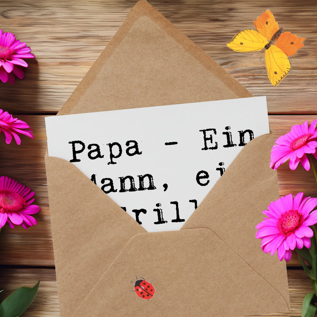 Deluxe Karte Spruch Papa Abenteuer Karte, Grußkarte, Klappkarte, Einladungskarte, Glückwunschkarte, Hochzeitskarte, Geburtstagskarte, Hochwertige Grußkarte, Hochwertige Klappkarte, Familie, Vatertag, Muttertag, Bruder, Schwester, Mama, Papa, Oma, Opa