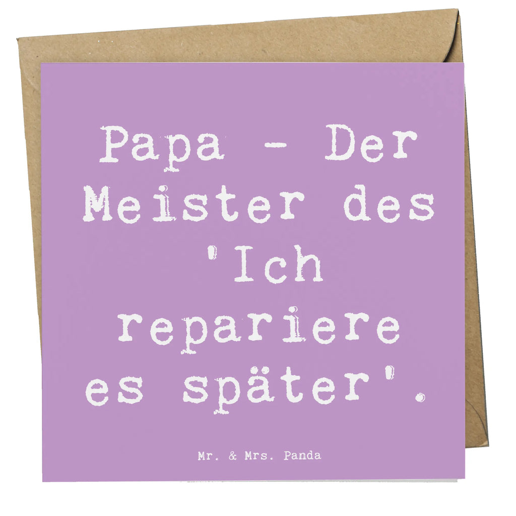 Deluxe Karte Spruch Papa Meister Karte, Grußkarte, Klappkarte, Einladungskarte, Glückwunschkarte, Hochzeitskarte, Geburtstagskarte, Hochwertige Grußkarte, Hochwertige Klappkarte, Familie, Vatertag, Muttertag, Bruder, Schwester, Mama, Papa, Oma, Opa