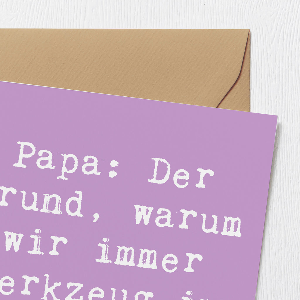 Deluxe Karte Spruch Papa Werkzeug Karte, Grußkarte, Klappkarte, Einladungskarte, Glückwunschkarte, Hochzeitskarte, Geburtstagskarte, Hochwertige Grußkarte, Hochwertige Klappkarte, Familie, Vatertag, Muttertag, Bruder, Schwester, Mama, Papa, Oma, Opa