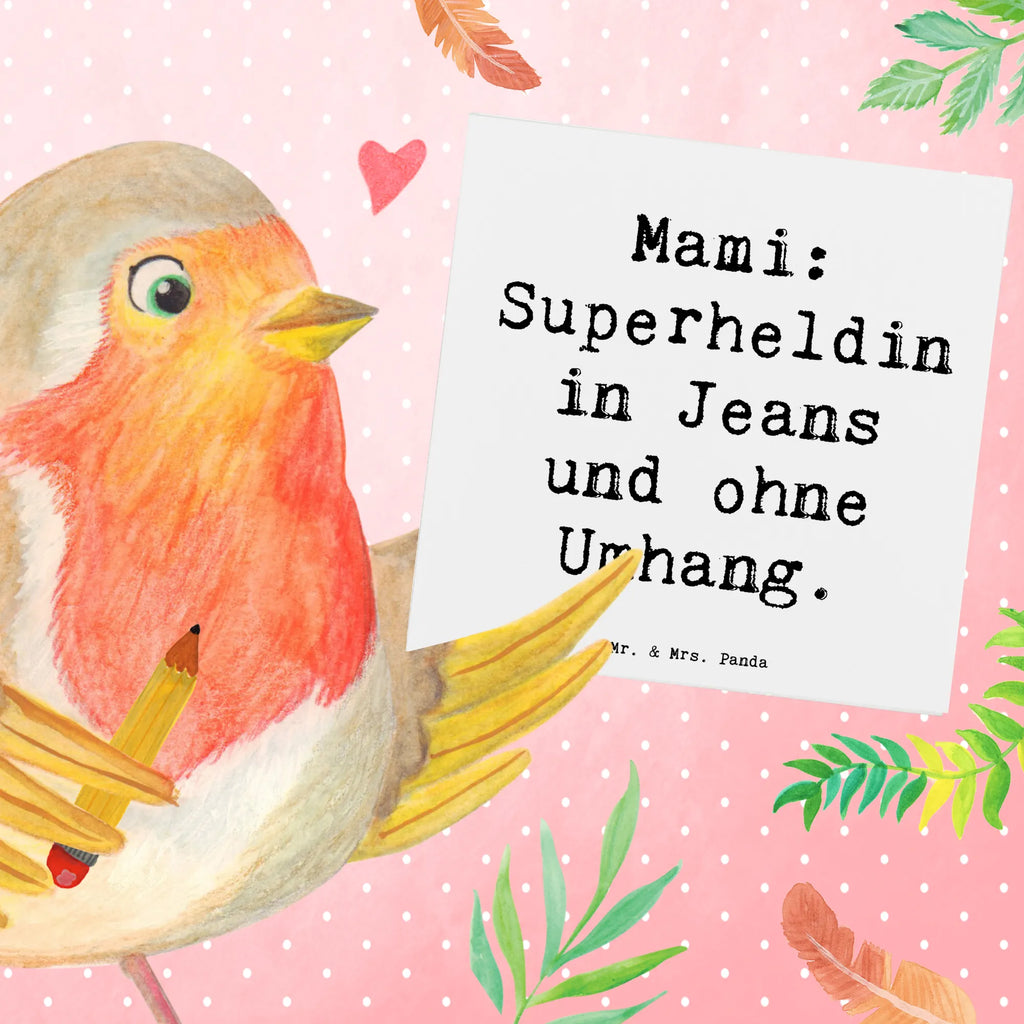 Deluxe Karte Spruch Mami Superheldin Karte, Grußkarte, Klappkarte, Einladungskarte, Glückwunschkarte, Hochzeitskarte, Geburtstagskarte, Hochwertige Grußkarte, Hochwertige Klappkarte, Familie, Vatertag, Muttertag, Bruder, Schwester, Mama, Papa, Oma, Opa