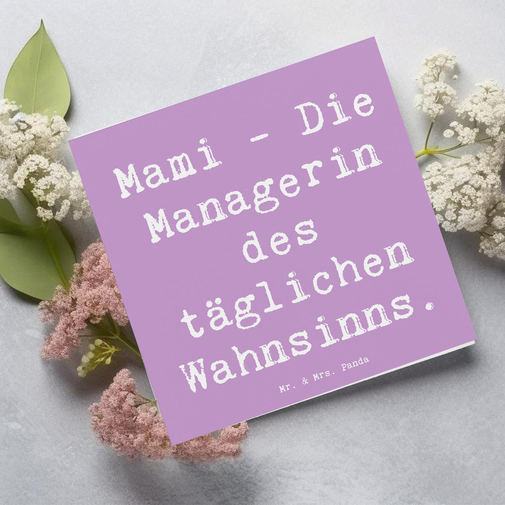 Deluxe Karte Spruch Mami Managerin Karte, Grußkarte, Klappkarte, Einladungskarte, Glückwunschkarte, Hochzeitskarte, Geburtstagskarte, Hochwertige Grußkarte, Hochwertige Klappkarte, Familie, Vatertag, Muttertag, Bruder, Schwester, Mama, Papa, Oma, Opa