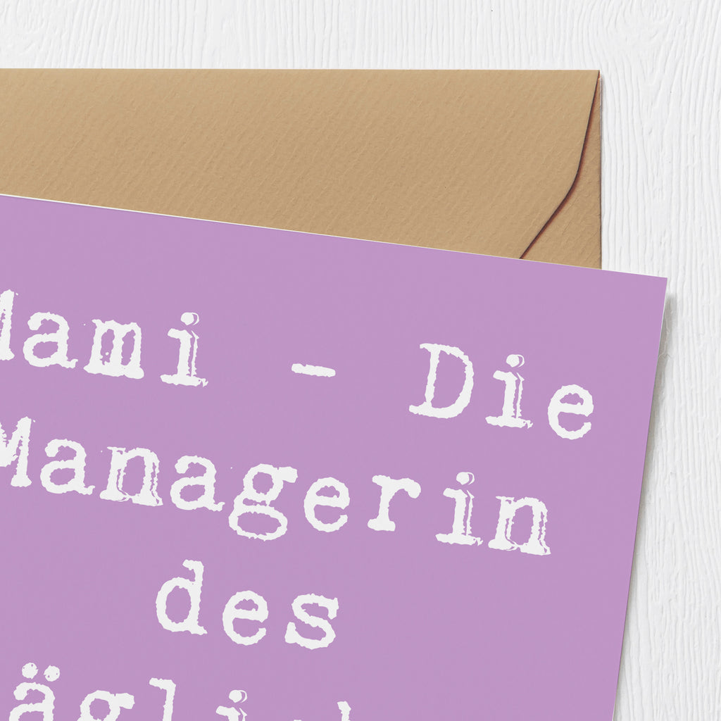 Deluxe Karte Spruch Mami Managerin Karte, Grußkarte, Klappkarte, Einladungskarte, Glückwunschkarte, Hochzeitskarte, Geburtstagskarte, Hochwertige Grußkarte, Hochwertige Klappkarte, Familie, Vatertag, Muttertag, Bruder, Schwester, Mama, Papa, Oma, Opa