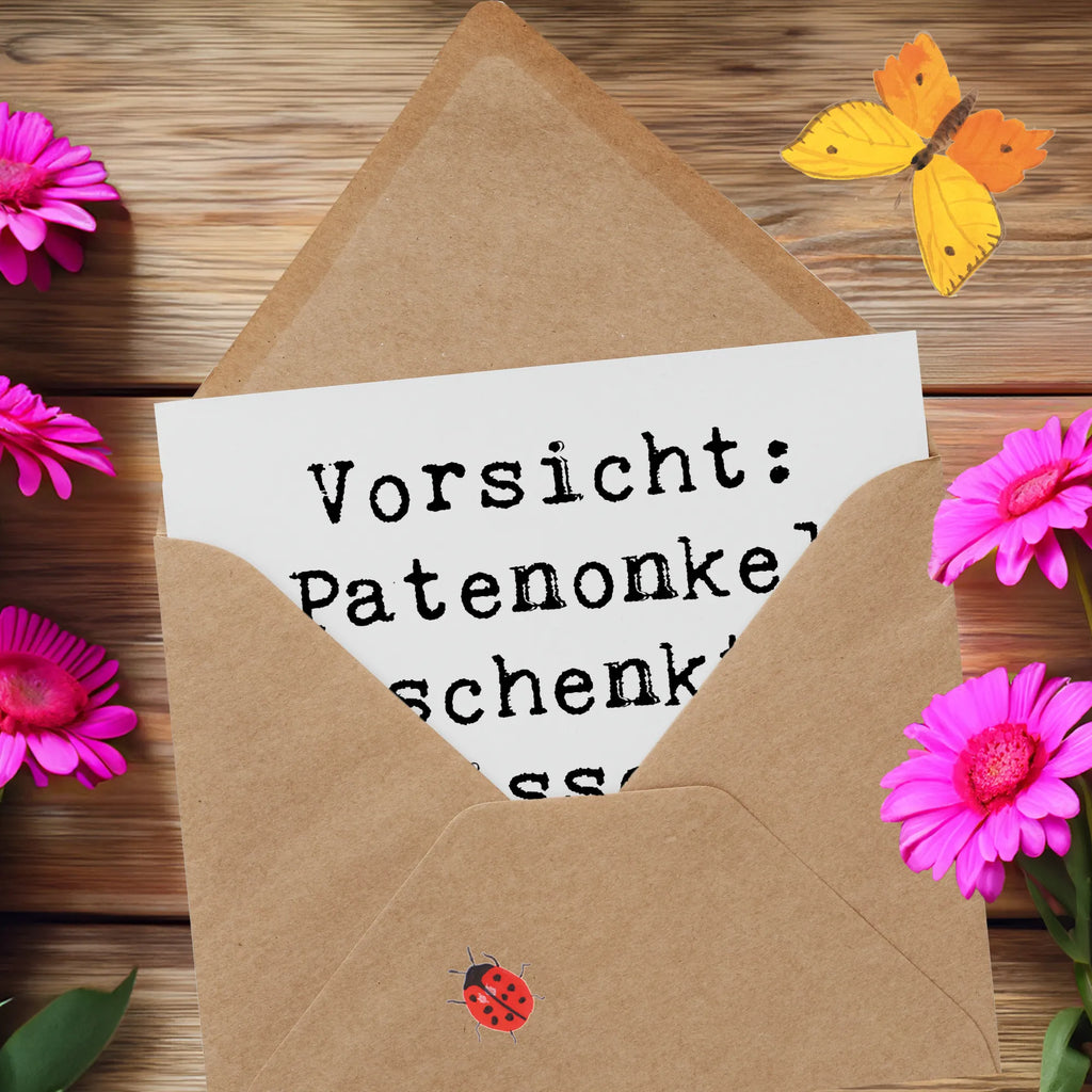 Deluxe Karte Spruch Patenonkel Wissen Spaß Karte, Grußkarte, Klappkarte, Einladungskarte, Glückwunschkarte, Hochzeitskarte, Geburtstagskarte, Hochwertige Grußkarte, Hochwertige Klappkarte, Familie, Vatertag, Muttertag, Bruder, Schwester, Mama, Papa, Oma, Opa