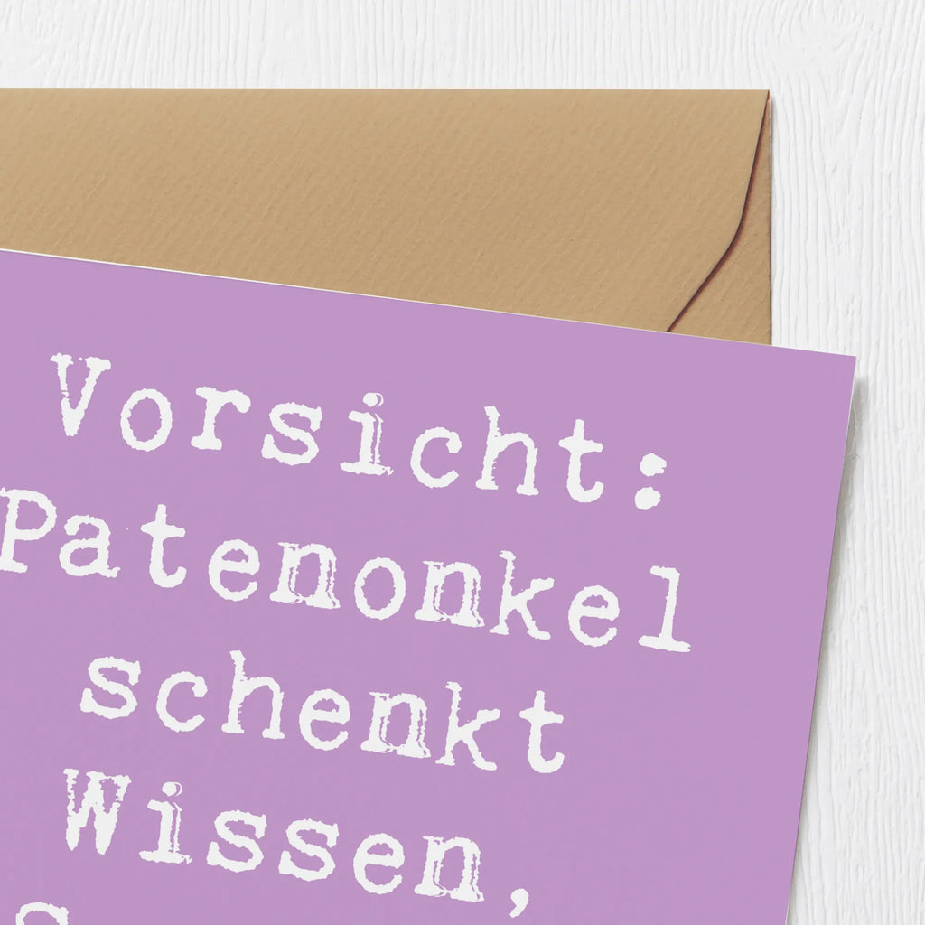 Deluxe Karte Spruch Patenonkel Wissen Spaß Karte, Grußkarte, Klappkarte, Einladungskarte, Glückwunschkarte, Hochzeitskarte, Geburtstagskarte, Hochwertige Grußkarte, Hochwertige Klappkarte, Familie, Vatertag, Muttertag, Bruder, Schwester, Mama, Papa, Oma, Opa