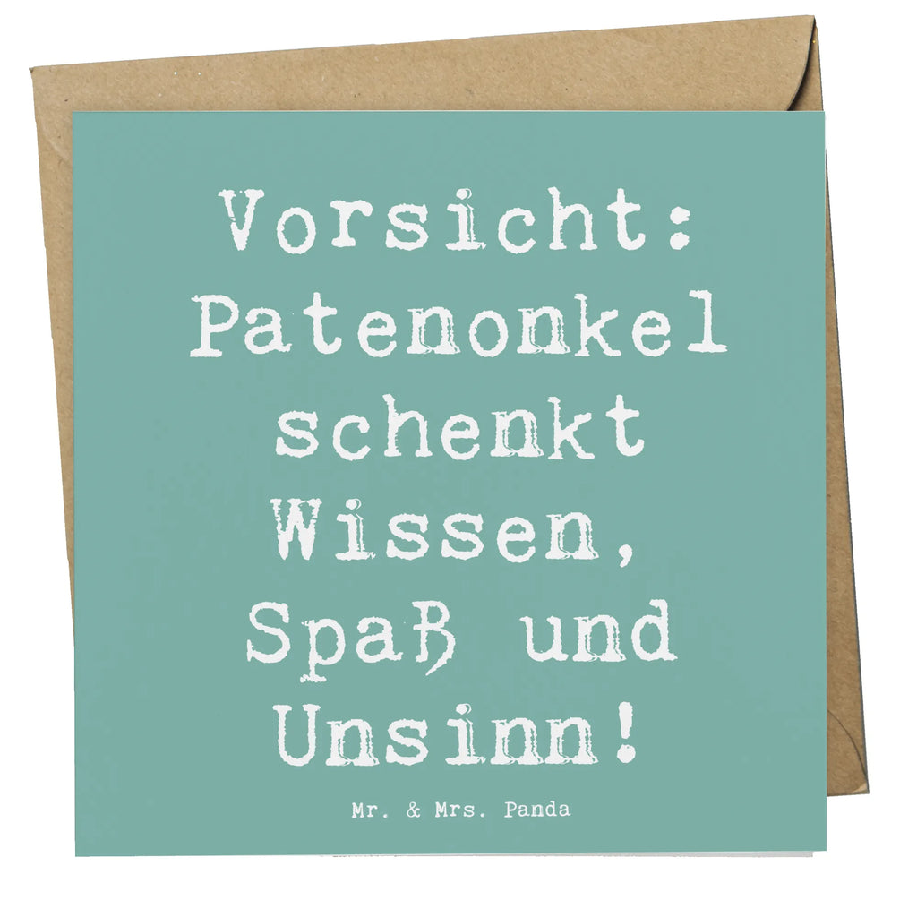 Deluxe Karte Spruch Patenonkel Wissen Spaß Karte, Grußkarte, Klappkarte, Einladungskarte, Glückwunschkarte, Hochzeitskarte, Geburtstagskarte, Hochwertige Grußkarte, Hochwertige Klappkarte, Familie, Vatertag, Muttertag, Bruder, Schwester, Mama, Papa, Oma, Opa