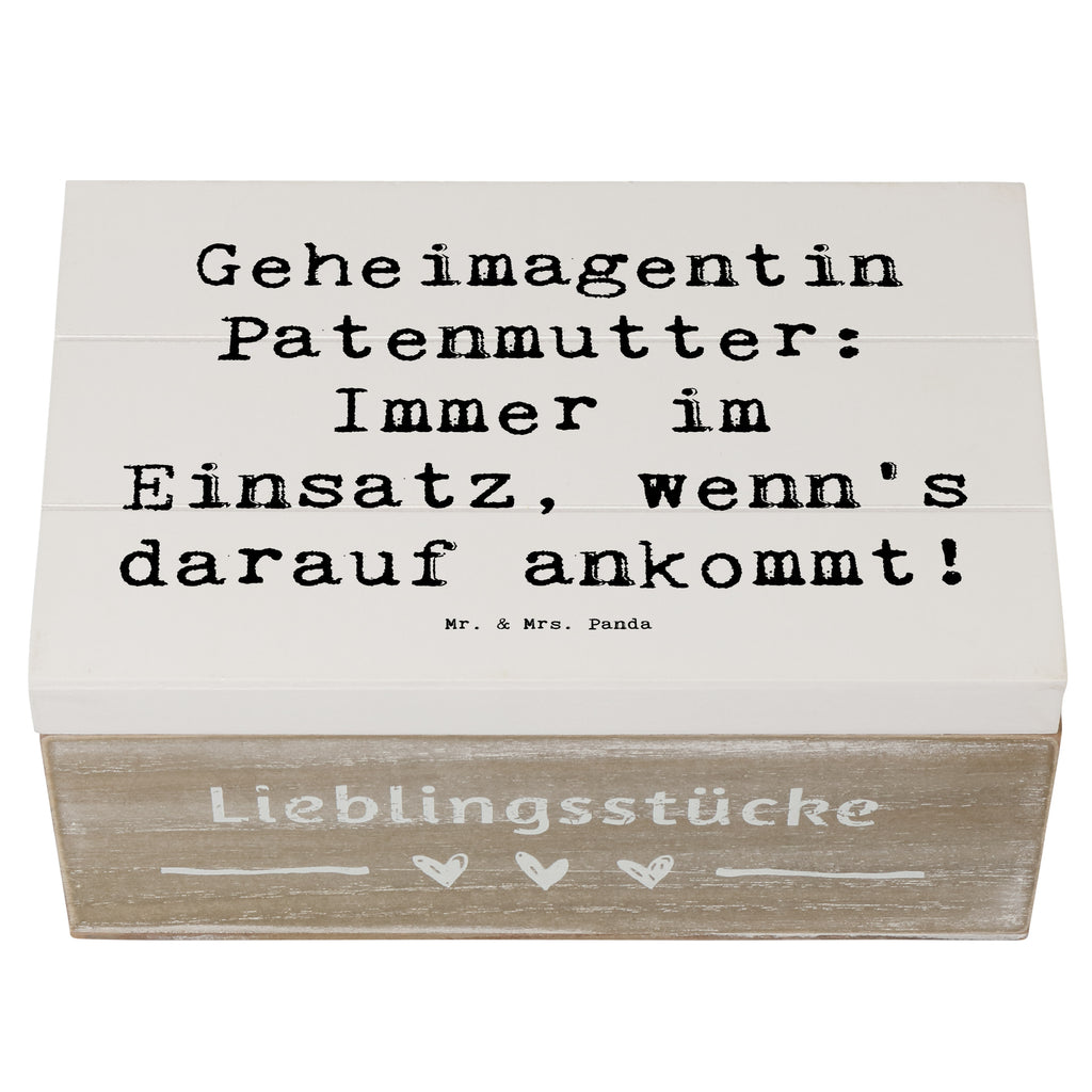 Holzkiste Spruch Geheimagentin Patenmutter Holzkiste, Kiste, Schatzkiste, Truhe, Schatulle, XXL, Erinnerungsbox, Erinnerungskiste, Dekokiste, Aufbewahrungsbox, Geschenkbox, Geschenkdose, Familie, Vatertag, Muttertag, Bruder, Schwester, Mama, Papa, Oma, Opa