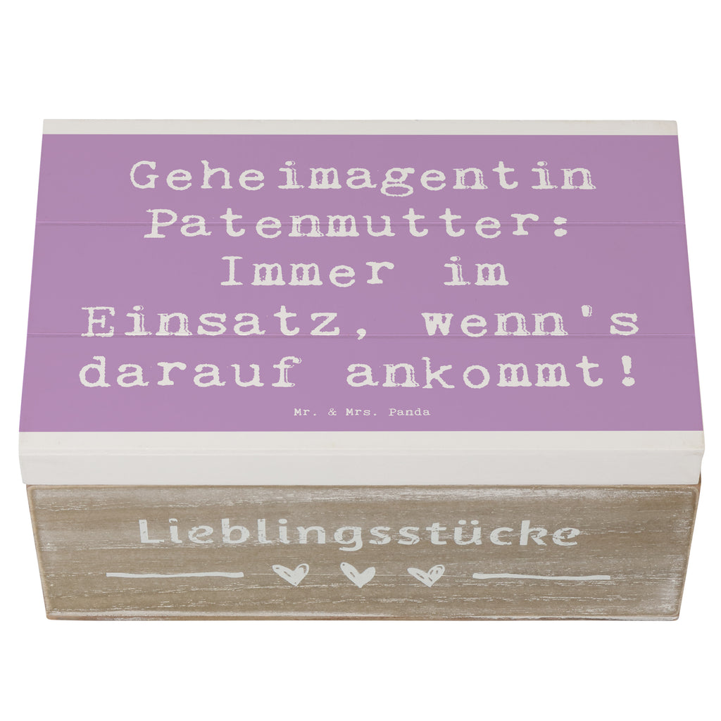 Holzkiste Spruch Geheimagentin Patenmutter Holzkiste, Kiste, Schatzkiste, Truhe, Schatulle, XXL, Erinnerungsbox, Erinnerungskiste, Dekokiste, Aufbewahrungsbox, Geschenkbox, Geschenkdose, Familie, Vatertag, Muttertag, Bruder, Schwester, Mama, Papa, Oma, Opa