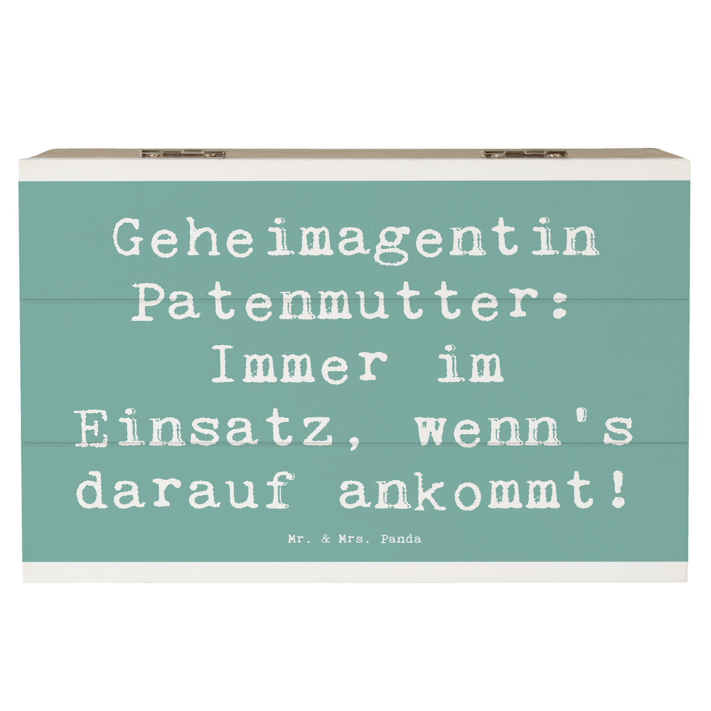 Holzkiste Spruch Geheimagentin Patenmutter Holzkiste, Kiste, Schatzkiste, Truhe, Schatulle, XXL, Erinnerungsbox, Erinnerungskiste, Dekokiste, Aufbewahrungsbox, Geschenkbox, Geschenkdose, Familie, Vatertag, Muttertag, Bruder, Schwester, Mama, Papa, Oma, Opa