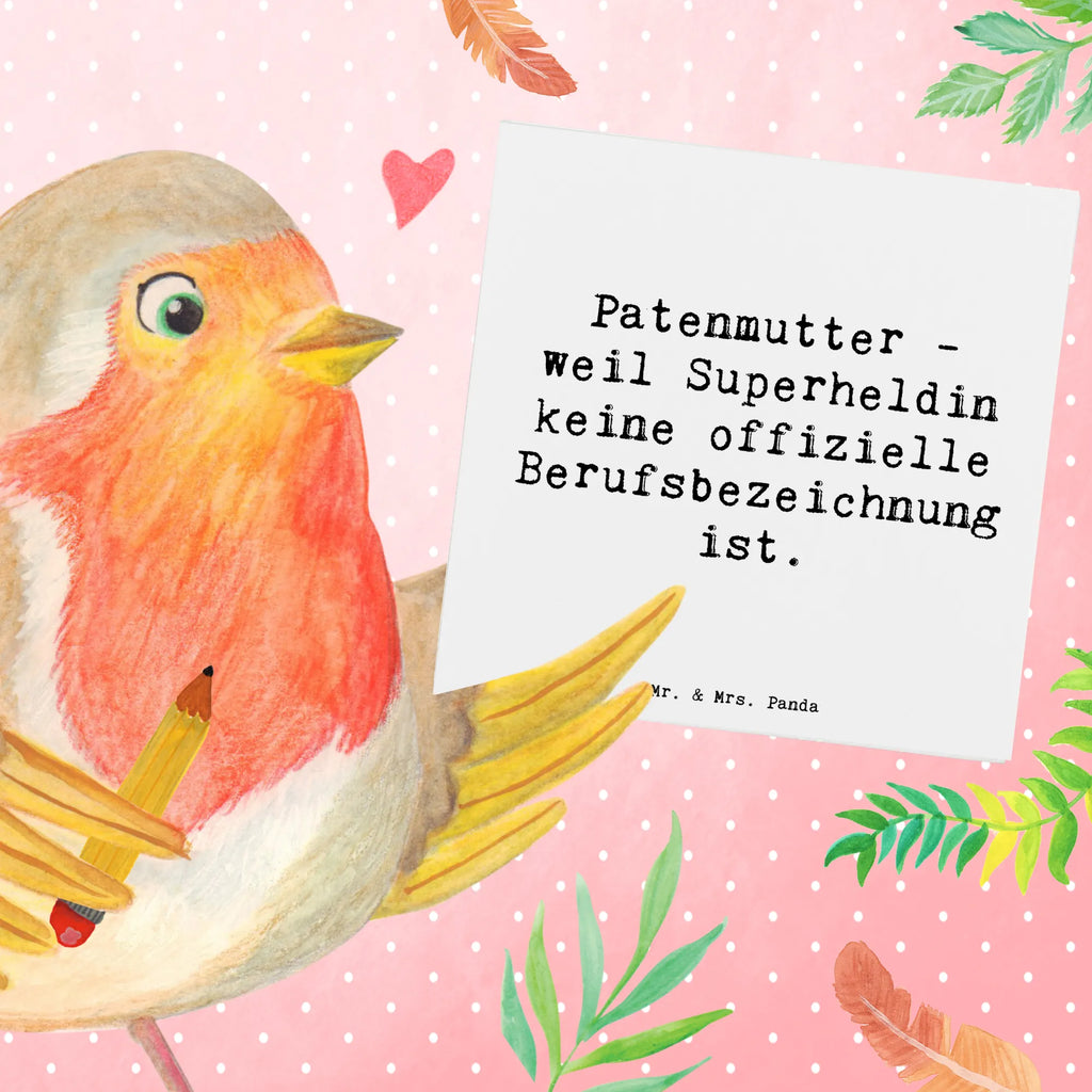 Deluxe Karte Spruch Patenmutter Superheldin Karte, Grußkarte, Klappkarte, Einladungskarte, Glückwunschkarte, Hochzeitskarte, Geburtstagskarte, Hochwertige Grußkarte, Hochwertige Klappkarte, Familie, Vatertag, Muttertag, Bruder, Schwester, Mama, Papa, Oma, Opa