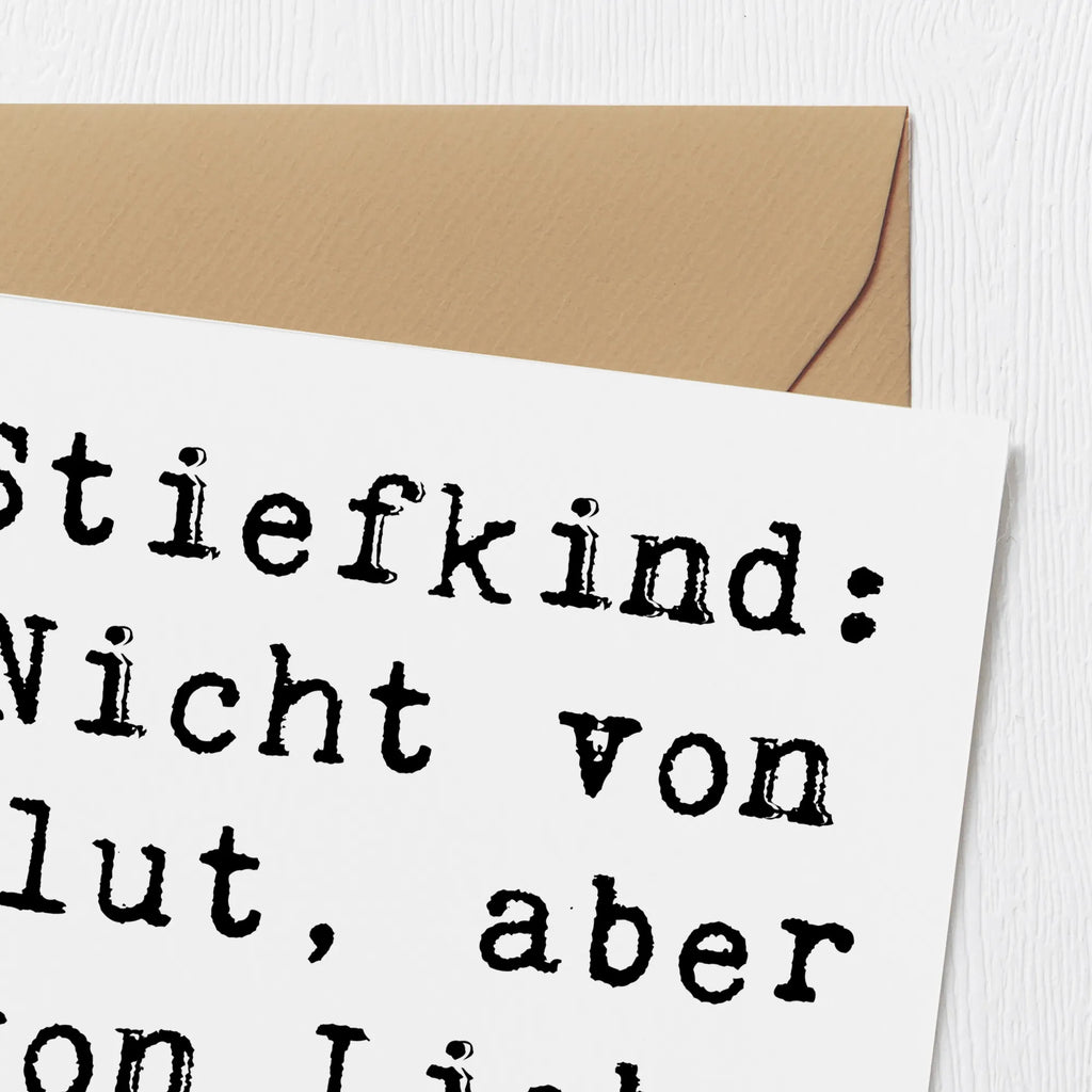 Deluxe Karte Spruch Stiefkind von Liebe Karte, Grußkarte, Klappkarte, Einladungskarte, Glückwunschkarte, Hochzeitskarte, Geburtstagskarte, Hochwertige Grußkarte, Hochwertige Klappkarte, Familie, Vatertag, Muttertag, Bruder, Schwester, Mama, Papa, Oma, Opa