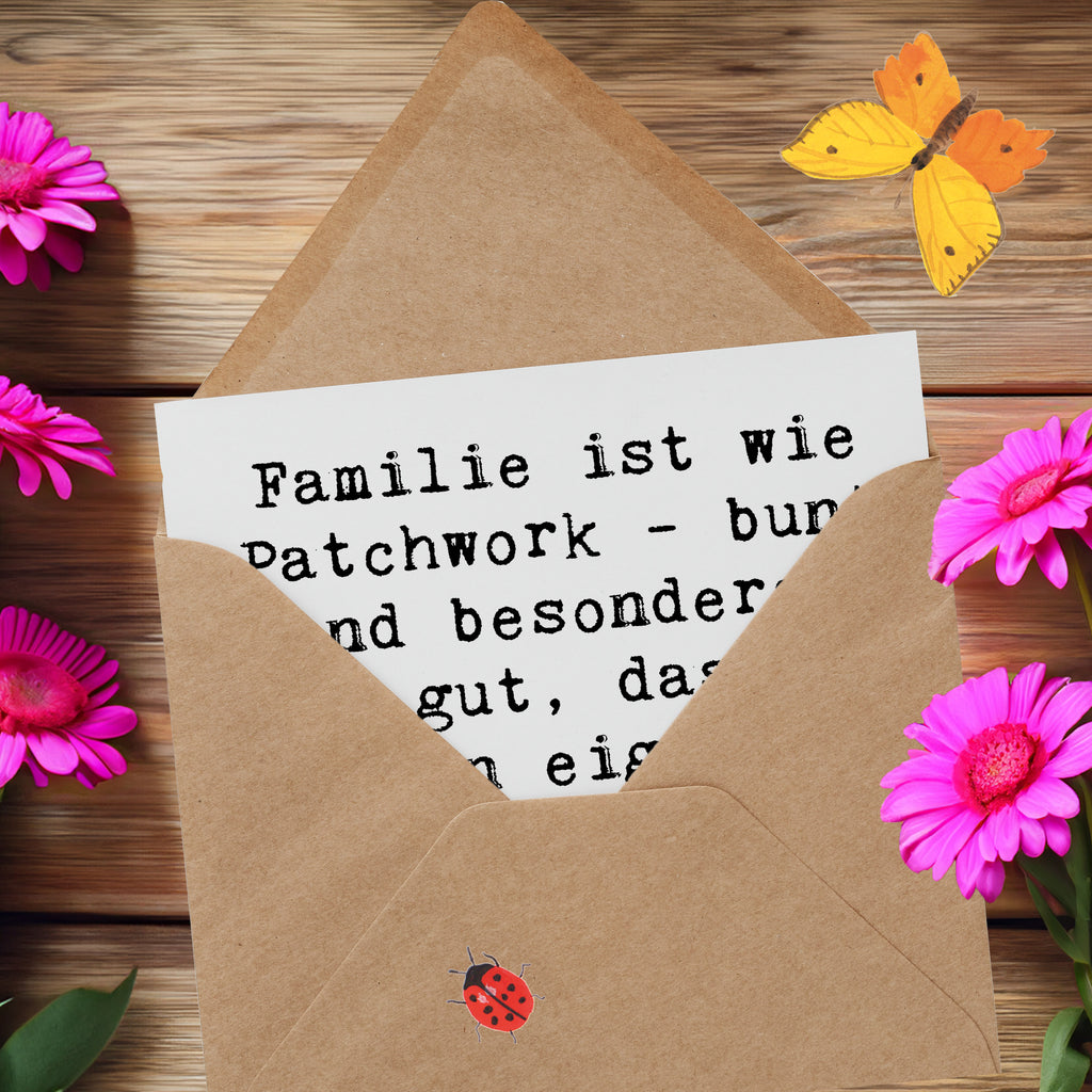 Deluxe Karte Spruch Adoptivkind Patchworkfamilie Karte, Grußkarte, Klappkarte, Einladungskarte, Glückwunschkarte, Hochzeitskarte, Geburtstagskarte, Hochwertige Grußkarte, Hochwertige Klappkarte, Familie, Vatertag, Muttertag, Bruder, Schwester, Mama, Papa, Oma, Opa