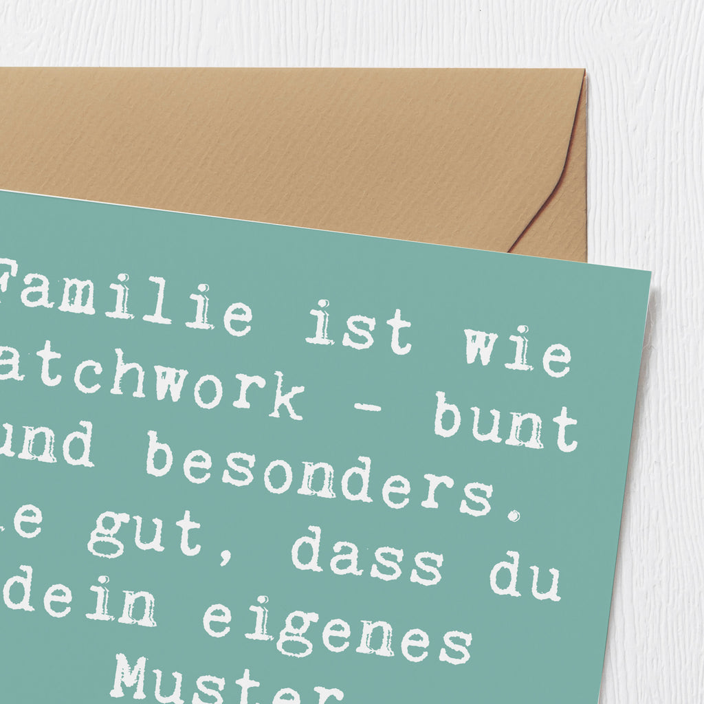 Deluxe Karte Spruch Adoptivkind Patchworkfamilie Karte, Grußkarte, Klappkarte, Einladungskarte, Glückwunschkarte, Hochzeitskarte, Geburtstagskarte, Hochwertige Grußkarte, Hochwertige Klappkarte, Familie, Vatertag, Muttertag, Bruder, Schwester, Mama, Papa, Oma, Opa