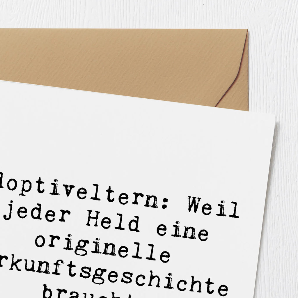 Deluxe Karte Spruch Adoptiveltern Helden Karte, Grußkarte, Klappkarte, Einladungskarte, Glückwunschkarte, Hochzeitskarte, Geburtstagskarte, Hochwertige Grußkarte, Hochwertige Klappkarte, Familie, Vatertag, Muttertag, Bruder, Schwester, Mama, Papa, Oma, Opa