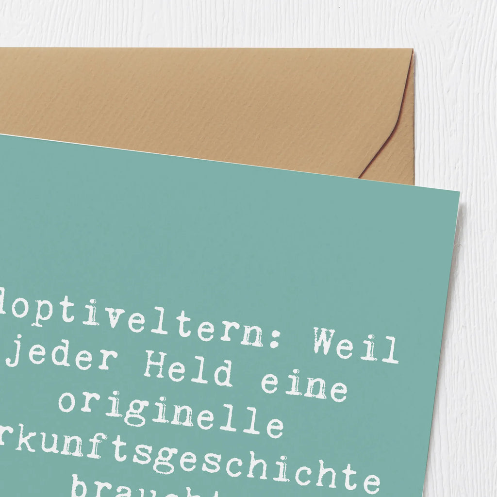 Deluxe Karte Spruch Adoptiveltern Helden Karte, Grußkarte, Klappkarte, Einladungskarte, Glückwunschkarte, Hochzeitskarte, Geburtstagskarte, Hochwertige Grußkarte, Hochwertige Klappkarte, Familie, Vatertag, Muttertag, Bruder, Schwester, Mama, Papa, Oma, Opa