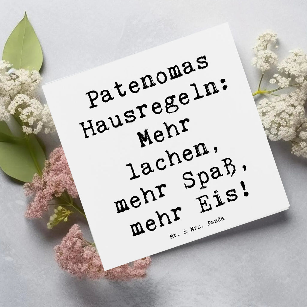 Deluxe Karte Spruch Patenoma Hausregeln Karte, Grußkarte, Klappkarte, Einladungskarte, Glückwunschkarte, Hochzeitskarte, Geburtstagskarte, Hochwertige Grußkarte, Hochwertige Klappkarte, Familie, Vatertag, Muttertag, Bruder, Schwester, Mama, Papa, Oma, Opa