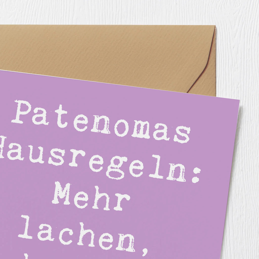 Deluxe Karte Spruch Patenoma Hausregeln Karte, Grußkarte, Klappkarte, Einladungskarte, Glückwunschkarte, Hochzeitskarte, Geburtstagskarte, Hochwertige Grußkarte, Hochwertige Klappkarte, Familie, Vatertag, Muttertag, Bruder, Schwester, Mama, Papa, Oma, Opa