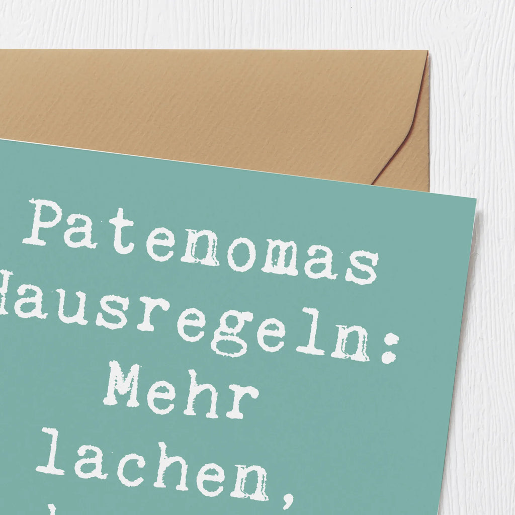 Deluxe Karte Spruch Patenoma Hausregeln Karte, Grußkarte, Klappkarte, Einladungskarte, Glückwunschkarte, Hochzeitskarte, Geburtstagskarte, Hochwertige Grußkarte, Hochwertige Klappkarte, Familie, Vatertag, Muttertag, Bruder, Schwester, Mama, Papa, Oma, Opa