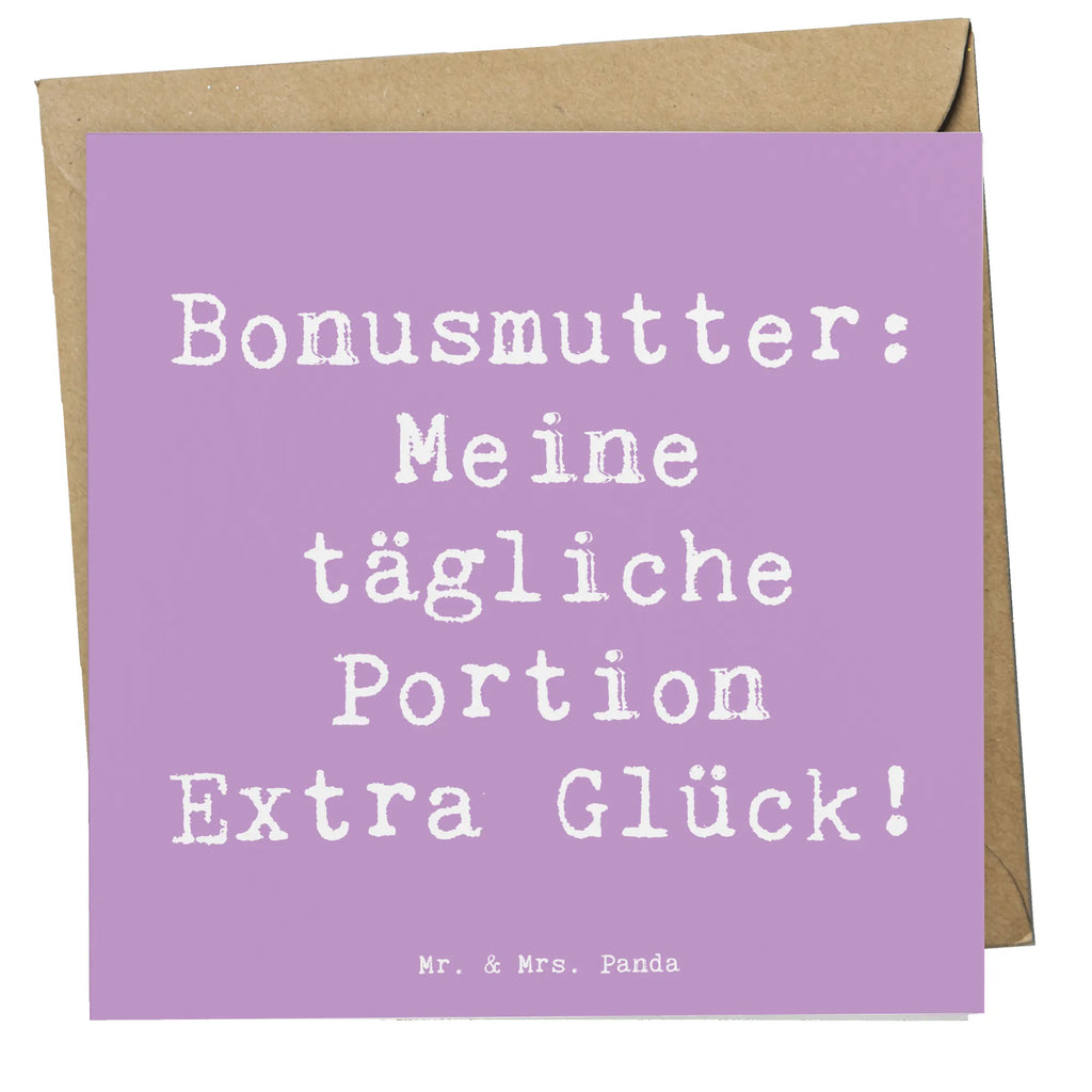 Deluxe Karte Spruch Bonusmutter Glück Karte, Grußkarte, Klappkarte, Einladungskarte, Glückwunschkarte, Hochzeitskarte, Geburtstagskarte, Hochwertige Grußkarte, Hochwertige Klappkarte, Familie, Vatertag, Muttertag, Bruder, Schwester, Mama, Papa, Oma, Opa