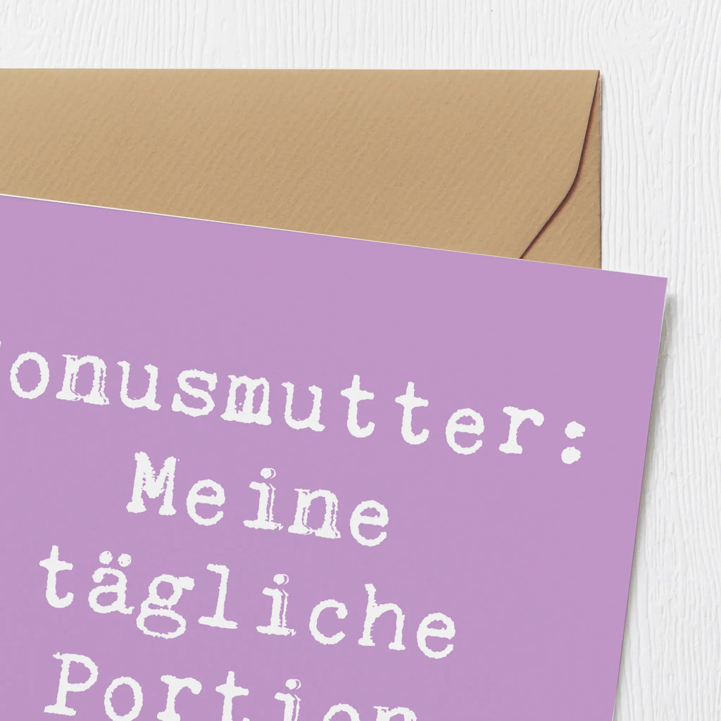 Deluxe Karte Spruch Bonusmutter Glück Karte, Grußkarte, Klappkarte, Einladungskarte, Glückwunschkarte, Hochzeitskarte, Geburtstagskarte, Hochwertige Grußkarte, Hochwertige Klappkarte, Familie, Vatertag, Muttertag, Bruder, Schwester, Mama, Papa, Oma, Opa