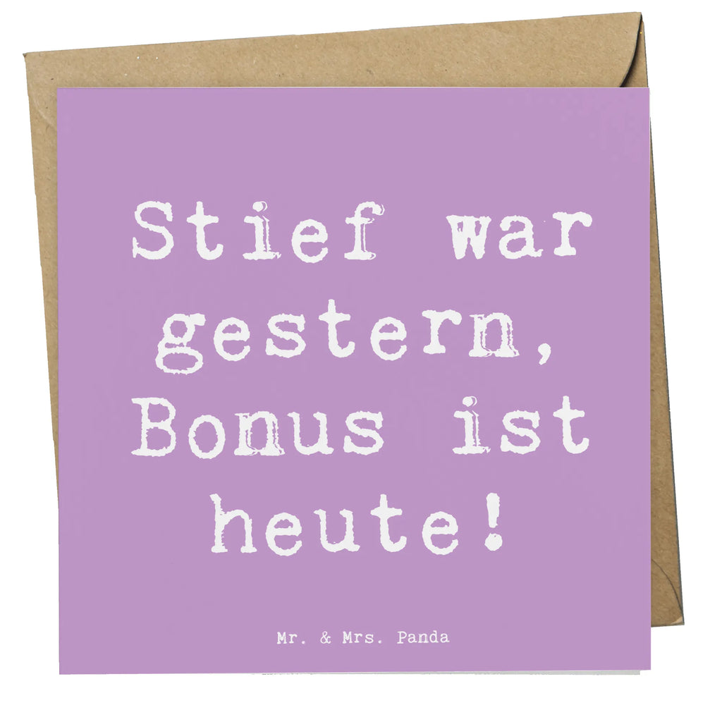 Deluxe Karte Spruch Bonusvater Freude Karte, Grußkarte, Klappkarte, Einladungskarte, Glückwunschkarte, Hochzeitskarte, Geburtstagskarte, Hochwertige Grußkarte, Hochwertige Klappkarte, Familie, Vatertag, Muttertag, Bruder, Schwester, Mama, Papa, Oma, Opa