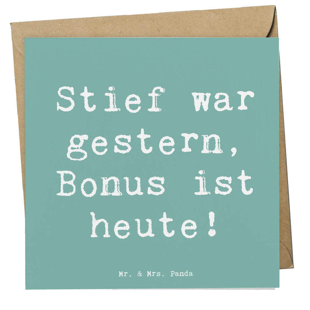 Deluxe Karte Spruch Bonusvater Freude Karte, Grußkarte, Klappkarte, Einladungskarte, Glückwunschkarte, Hochzeitskarte, Geburtstagskarte, Hochwertige Grußkarte, Hochwertige Klappkarte, Familie, Vatertag, Muttertag, Bruder, Schwester, Mama, Papa, Oma, Opa