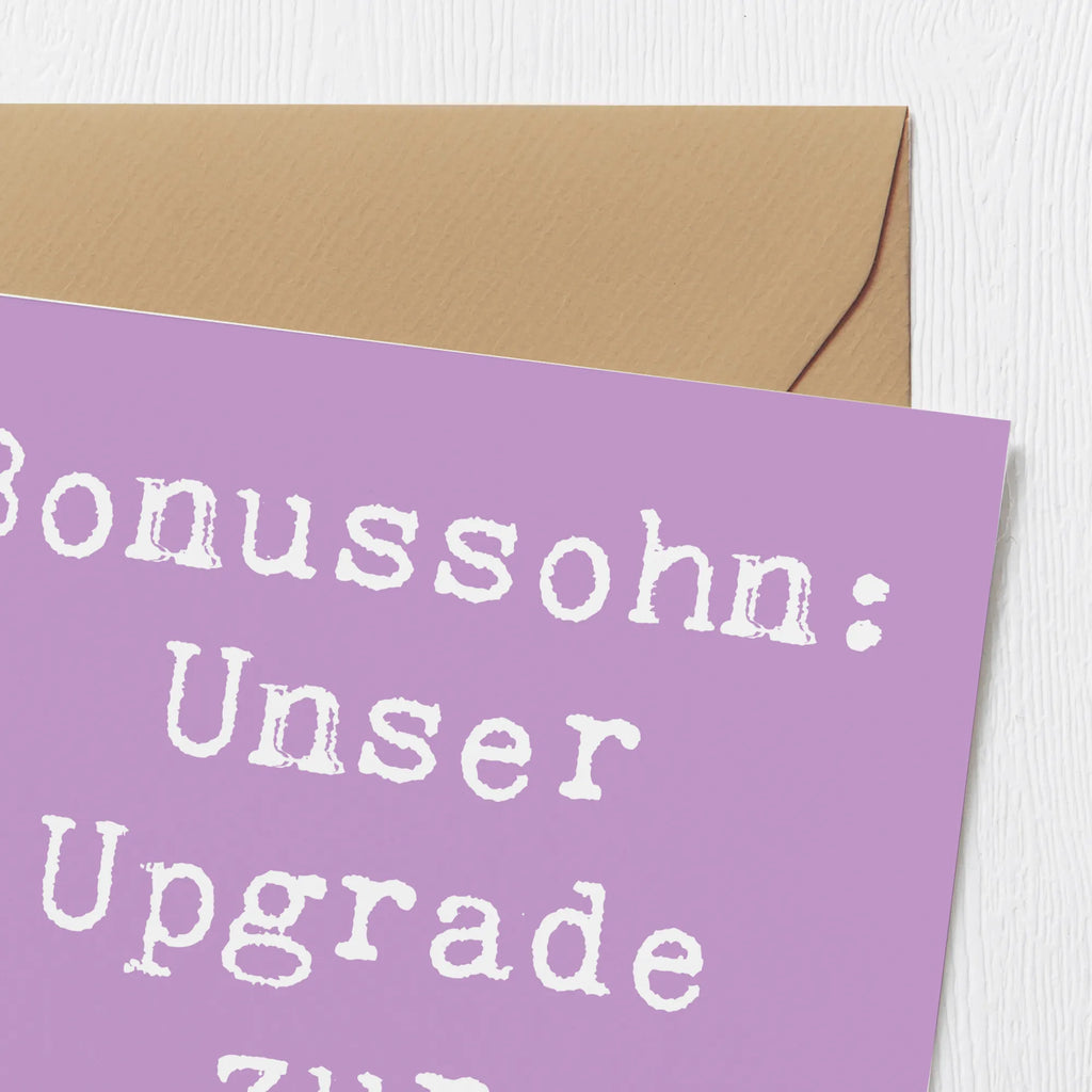 Deluxe Karte Spruch Bonussohn Wertschätzung Karte, Grußkarte, Klappkarte, Einladungskarte, Glückwunschkarte, Hochzeitskarte, Geburtstagskarte, Hochwertige Grußkarte, Hochwertige Klappkarte, Familie, Vatertag, Muttertag, Bruder, Schwester, Mama, Papa, Oma, Opa