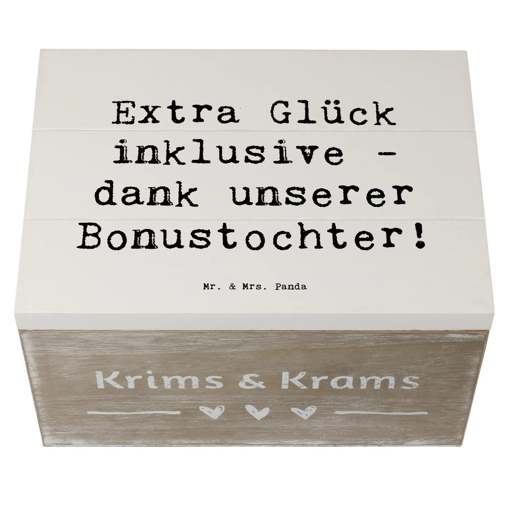 Holzkiste Spruch Bonustochter Glück Holzkiste, Kiste, Schatzkiste, Truhe, Schatulle, XXL, Erinnerungsbox, Erinnerungskiste, Dekokiste, Aufbewahrungsbox, Geschenkbox, Geschenkdose, Familie, Vatertag, Muttertag, Bruder, Schwester, Mama, Papa, Oma, Opa