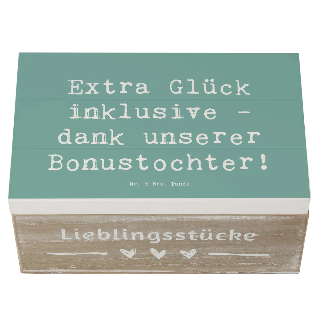 Holzkiste Spruch Bonustochter Glück Holzkiste, Kiste, Schatzkiste, Truhe, Schatulle, XXL, Erinnerungsbox, Erinnerungskiste, Dekokiste, Aufbewahrungsbox, Geschenkbox, Geschenkdose, Familie, Vatertag, Muttertag, Bruder, Schwester, Mama, Papa, Oma, Opa