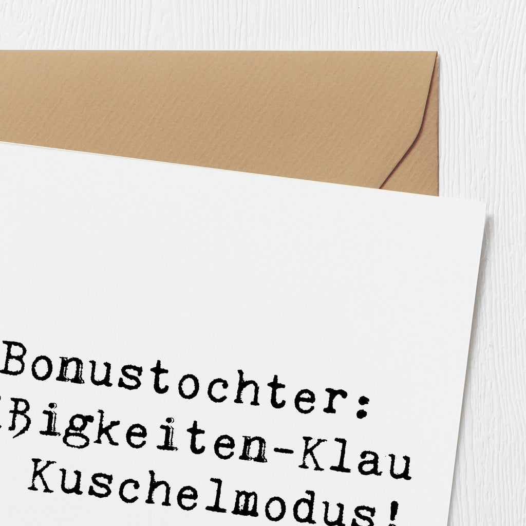 Deluxe Karte Spruch Bonustochter Überraschungen Karte, Grußkarte, Klappkarte, Einladungskarte, Glückwunschkarte, Hochzeitskarte, Geburtstagskarte, Hochwertige Grußkarte, Hochwertige Klappkarte, Familie, Vatertag, Muttertag, Bruder, Schwester, Mama, Papa, Oma, Opa