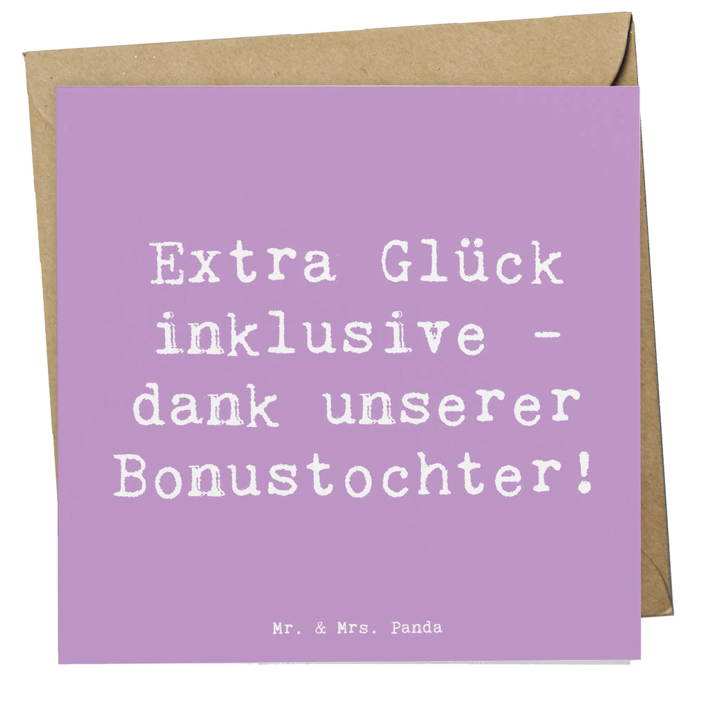 Deluxe Karte Spruch Bonustochter Glück Karte, Grußkarte, Klappkarte, Einladungskarte, Glückwunschkarte, Hochzeitskarte, Geburtstagskarte, Hochwertige Grußkarte, Hochwertige Klappkarte, Familie, Vatertag, Muttertag, Bruder, Schwester, Mama, Papa, Oma, Opa