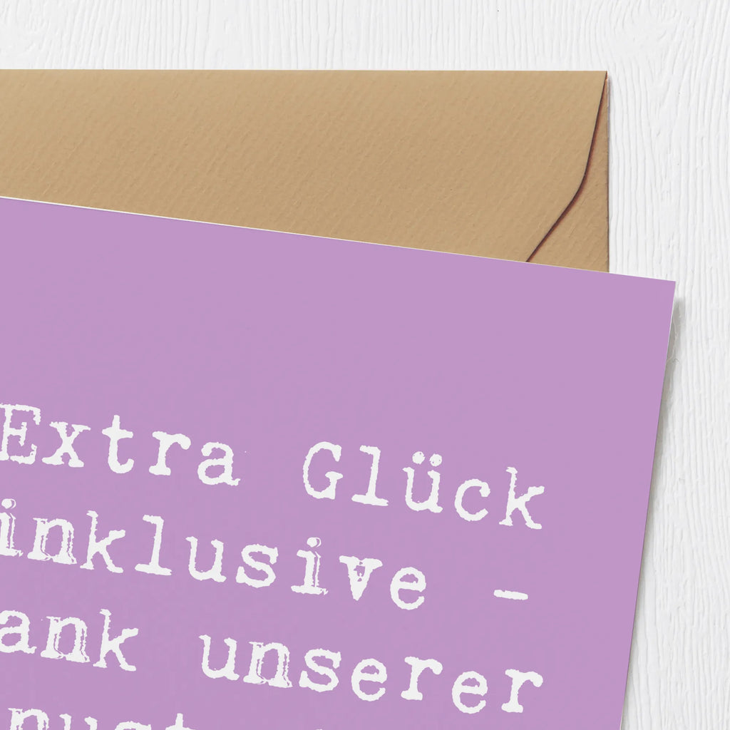 Deluxe Karte Spruch Bonustochter Glück Karte, Grußkarte, Klappkarte, Einladungskarte, Glückwunschkarte, Hochzeitskarte, Geburtstagskarte, Hochwertige Grußkarte, Hochwertige Klappkarte, Familie, Vatertag, Muttertag, Bruder, Schwester, Mama, Papa, Oma, Opa