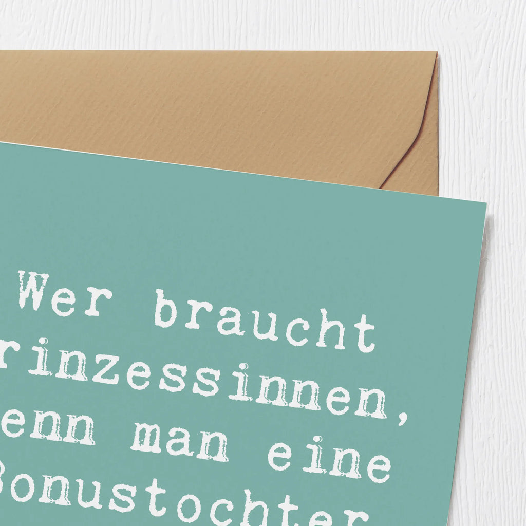 Deluxe Karte Spruch Bonustochter Karte, Grußkarte, Klappkarte, Einladungskarte, Glückwunschkarte, Hochzeitskarte, Geburtstagskarte, Hochwertige Grußkarte, Hochwertige Klappkarte, Familie, Vatertag, Muttertag, Bruder, Schwester, Mama, Papa, Oma, Opa