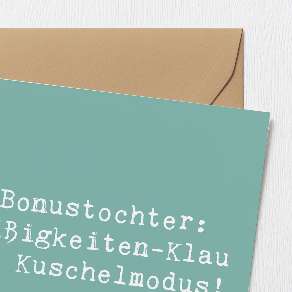 Deluxe Karte Spruch Bonustochter Überraschungen Karte, Grußkarte, Klappkarte, Einladungskarte, Glückwunschkarte, Hochzeitskarte, Geburtstagskarte, Hochwertige Grußkarte, Hochwertige Klappkarte, Familie, Vatertag, Muttertag, Bruder, Schwester, Mama, Papa, Oma, Opa