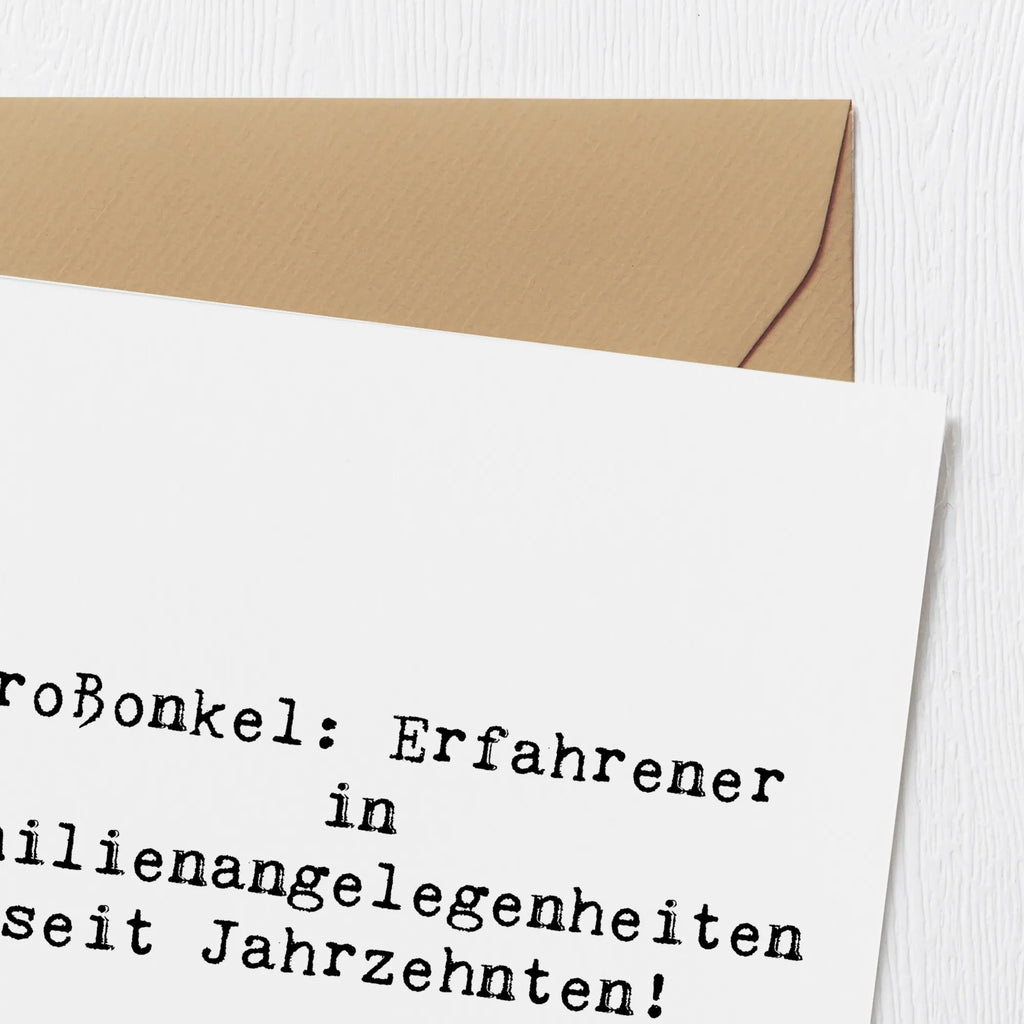 Deluxe Karte Spruch Großonkel Erfahrung Karte, Grußkarte, Klappkarte, Einladungskarte, Glückwunschkarte, Hochzeitskarte, Geburtstagskarte, Hochwertige Grußkarte, Hochwertige Klappkarte, Familie, Vatertag, Muttertag, Bruder, Schwester, Mama, Papa, Oma, Opa