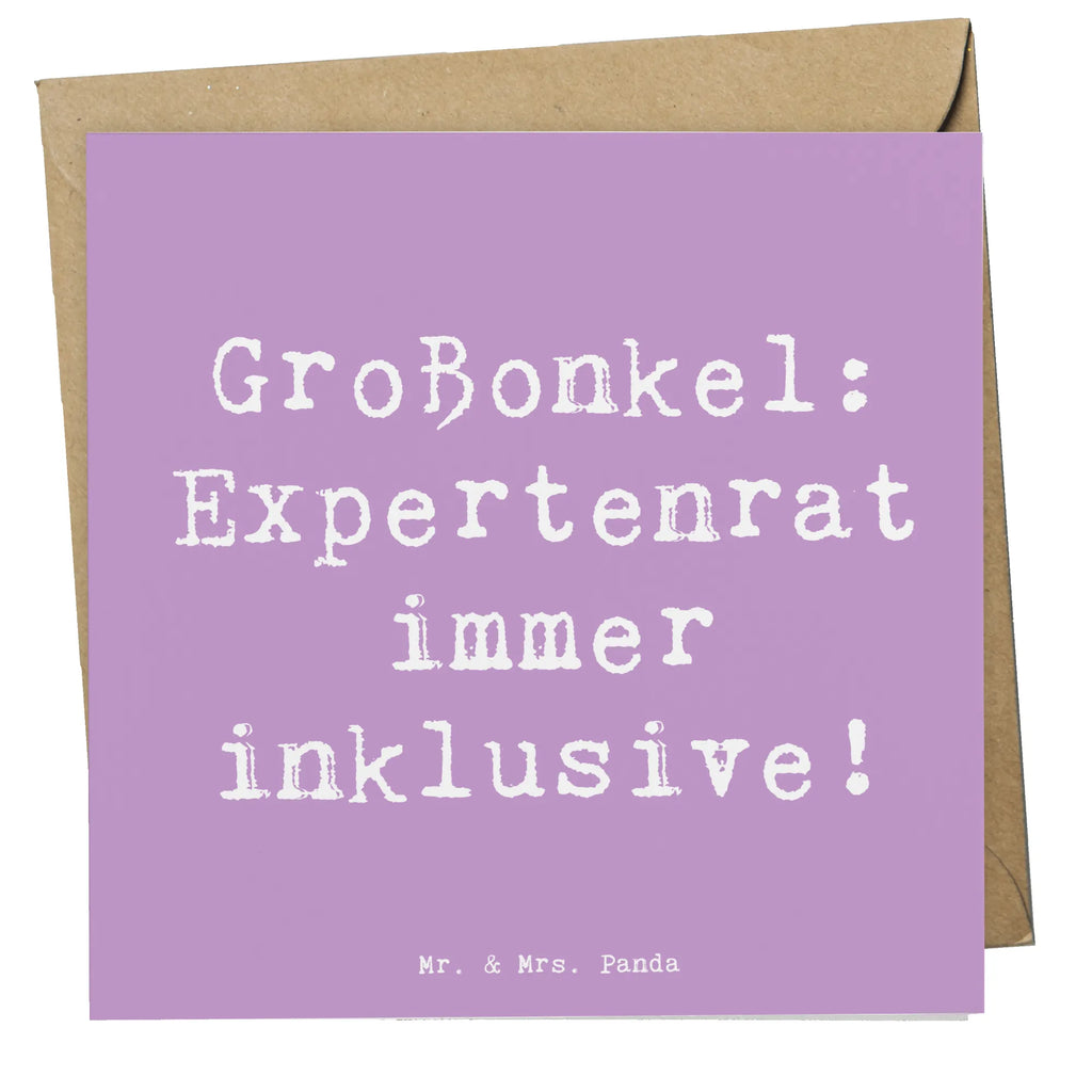 Deluxe Karte Spruch Großonkel Rat Karte, Grußkarte, Klappkarte, Einladungskarte, Glückwunschkarte, Hochzeitskarte, Geburtstagskarte, Hochwertige Grußkarte, Hochwertige Klappkarte, Familie, Vatertag, Muttertag, Bruder, Schwester, Mama, Papa, Oma, Opa