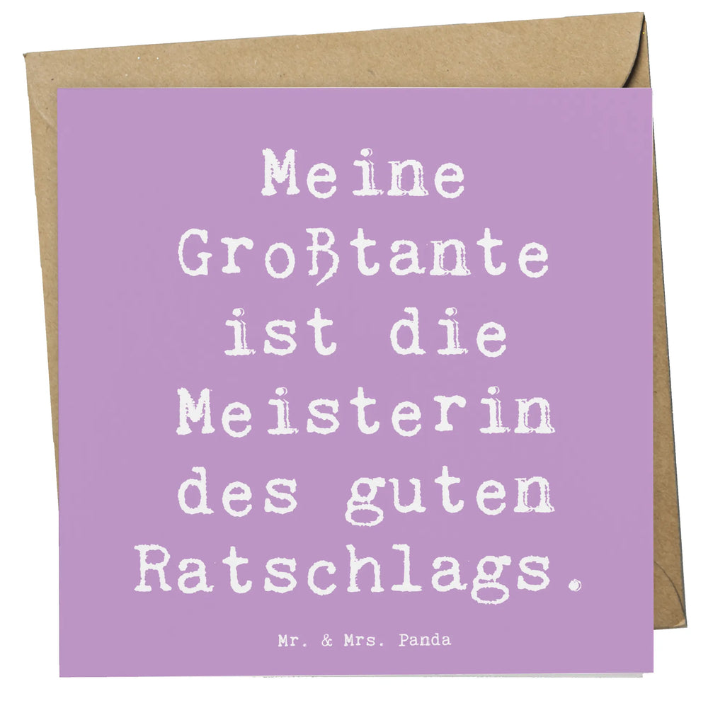 Deluxe Karte Spruch Großtante Ratschlag Karte, Grußkarte, Klappkarte, Einladungskarte, Glückwunschkarte, Hochzeitskarte, Geburtstagskarte, Hochwertige Grußkarte, Hochwertige Klappkarte, Familie, Vatertag, Muttertag, Bruder, Schwester, Mama, Papa, Oma, Opa