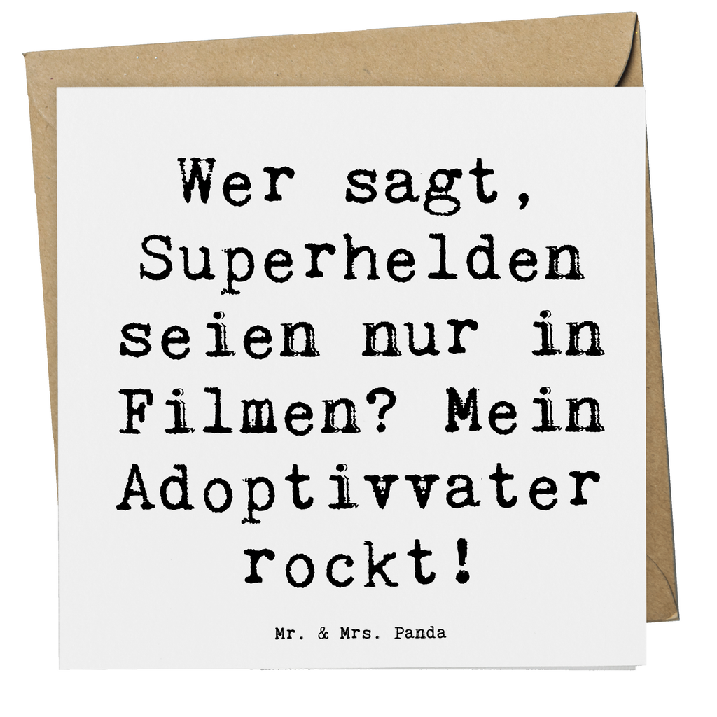 Deluxe Karte Spruch Adoptivvater Superheld Karte, Grußkarte, Klappkarte, Einladungskarte, Glückwunschkarte, Hochzeitskarte, Geburtstagskarte, Hochwertige Grußkarte, Hochwertige Klappkarte, Familie, Vatertag, Muttertag, Bruder, Schwester, Mama, Papa, Oma, Opa