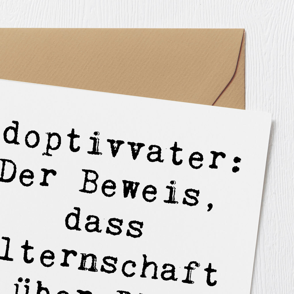 Deluxe Karte Spruch Adoptivvater Liebe Karte, Grußkarte, Klappkarte, Einladungskarte, Glückwunschkarte, Hochzeitskarte, Geburtstagskarte, Hochwertige Grußkarte, Hochwertige Klappkarte, Familie, Vatertag, Muttertag, Bruder, Schwester, Mama, Papa, Oma, Opa