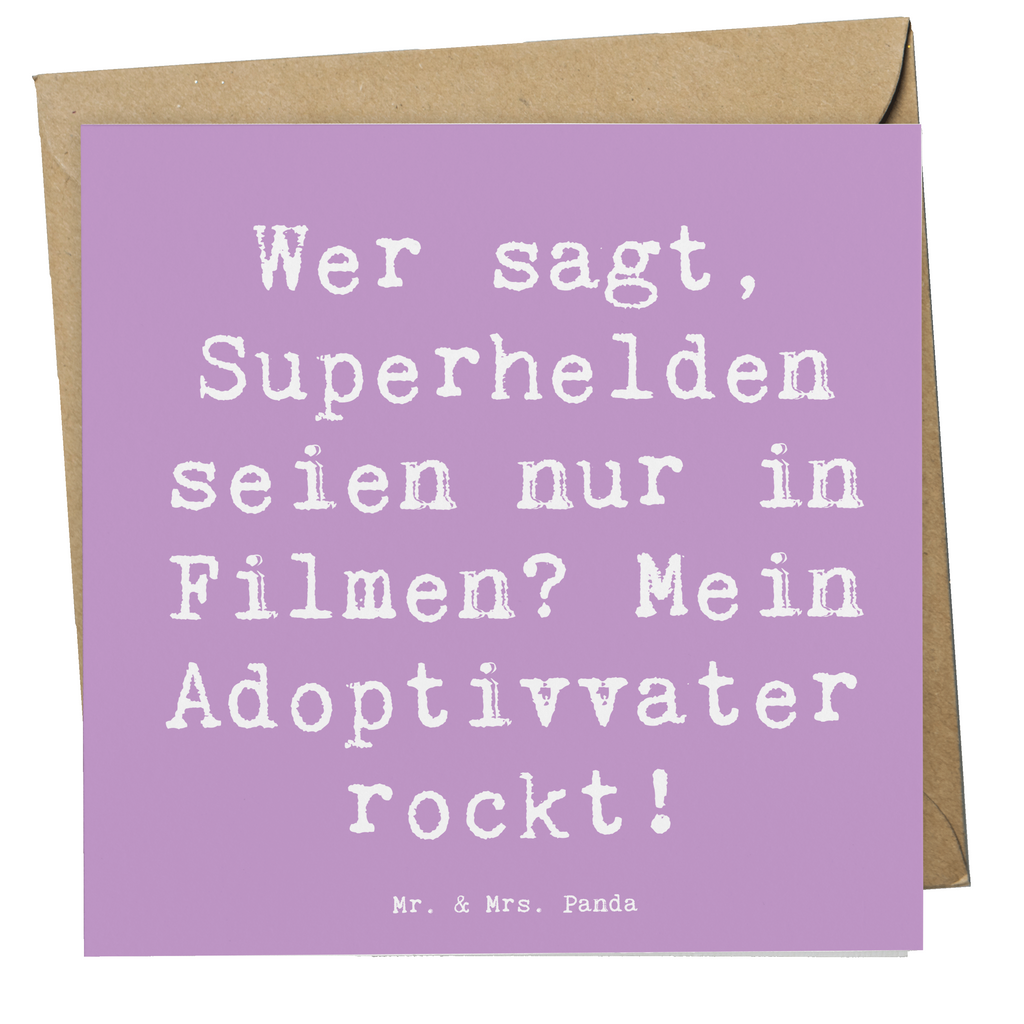 Deluxe Karte Spruch Adoptivvater Superheld Karte, Grußkarte, Klappkarte, Einladungskarte, Glückwunschkarte, Hochzeitskarte, Geburtstagskarte, Hochwertige Grußkarte, Hochwertige Klappkarte, Familie, Vatertag, Muttertag, Bruder, Schwester, Mama, Papa, Oma, Opa