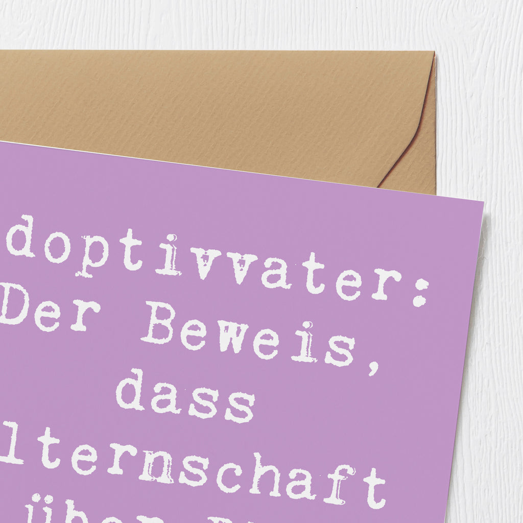 Deluxe Karte Spruch Adoptivvater Liebe Karte, Grußkarte, Klappkarte, Einladungskarte, Glückwunschkarte, Hochzeitskarte, Geburtstagskarte, Hochwertige Grußkarte, Hochwertige Klappkarte, Familie, Vatertag, Muttertag, Bruder, Schwester, Mama, Papa, Oma, Opa