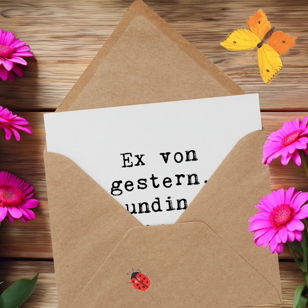 Deluxe Karte Spruch Ex-Schwägerin Überrascht Karte, Grußkarte, Klappkarte, Einladungskarte, Glückwunschkarte, Hochzeitskarte, Geburtstagskarte, Hochwertige Grußkarte, Hochwertige Klappkarte, Familie, Vatertag, Muttertag, Bruder, Schwester, Mama, Papa, Oma, Opa