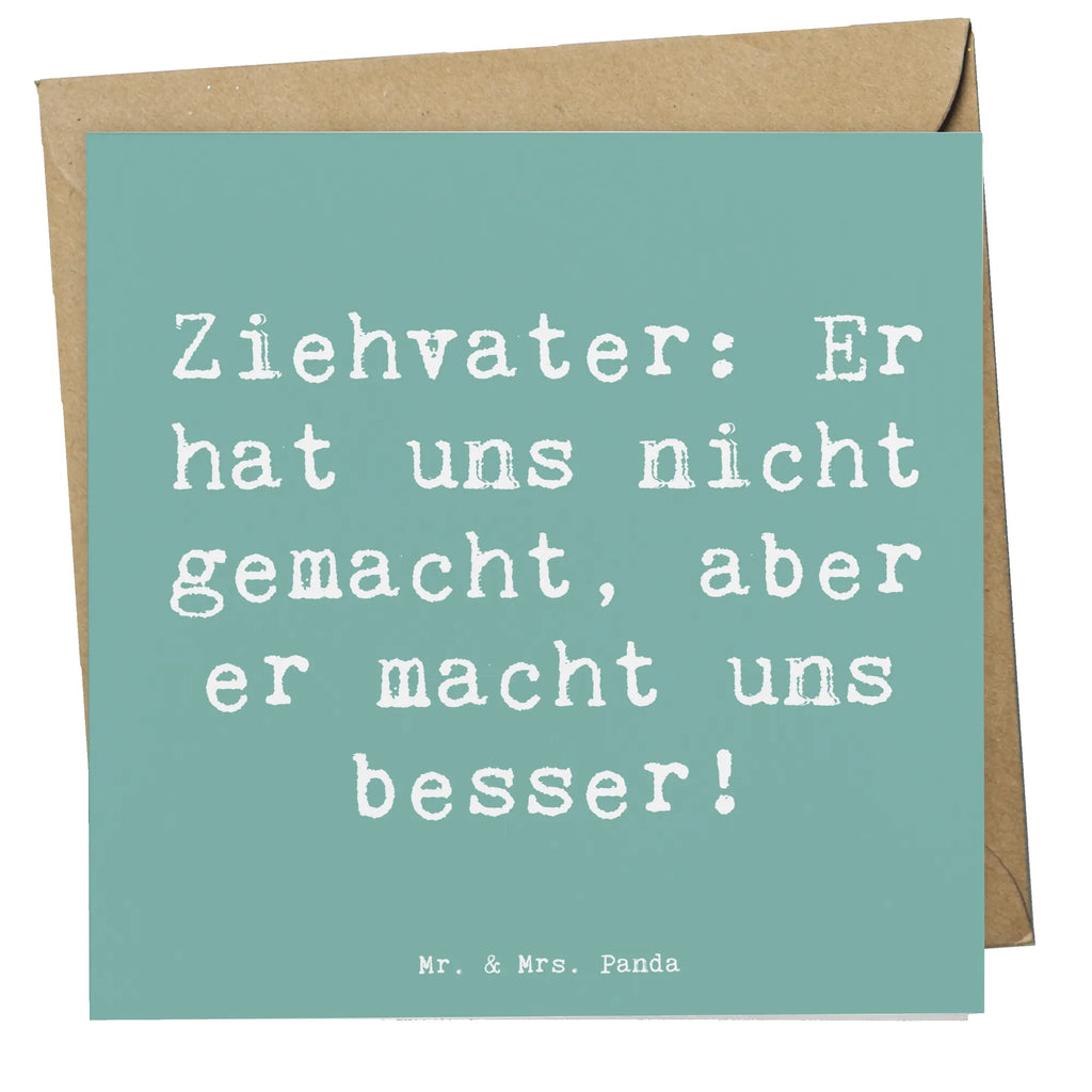 Deluxe Karte Spruch Ziehvater Liebe Karte, Grußkarte, Klappkarte, Einladungskarte, Glückwunschkarte, Hochzeitskarte, Geburtstagskarte, Hochwertige Grußkarte, Hochwertige Klappkarte, Familie, Vatertag, Muttertag, Bruder, Schwester, Mama, Papa, Oma, Opa