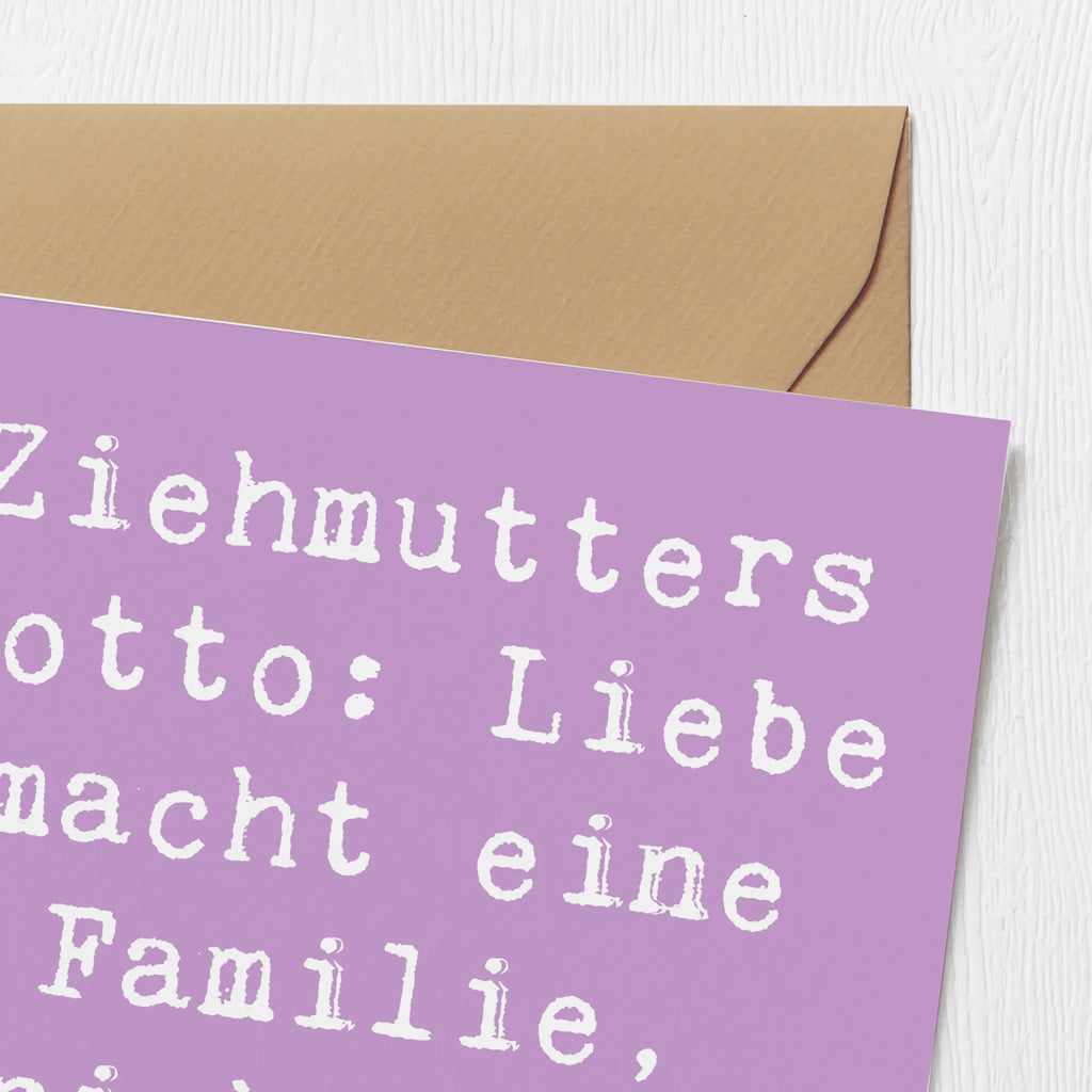 Deluxe Karte Spruch Ziehmutter Liebe Karte, Grußkarte, Klappkarte, Einladungskarte, Glückwunschkarte, Hochzeitskarte, Geburtstagskarte, Hochwertige Grußkarte, Hochwertige Klappkarte, Familie, Vatertag, Muttertag, Bruder, Schwester, Mama, Papa, Oma, Opa